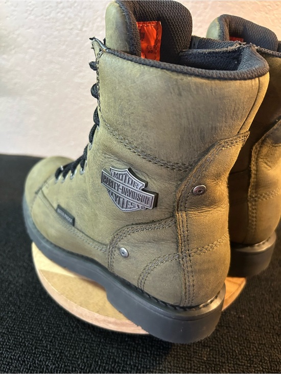Harley Davidson Grafton Olive Green WP Motorcycle Boots D96193. Sz Men 7 Women 9 main image 5